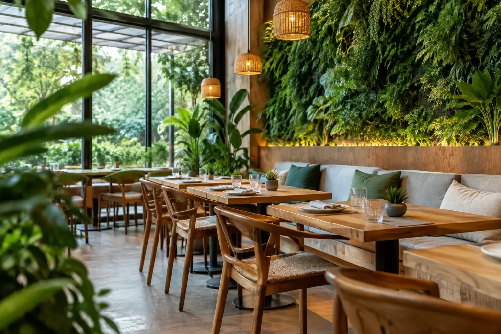 Diseño biofílico para restaurantes que sí funciona