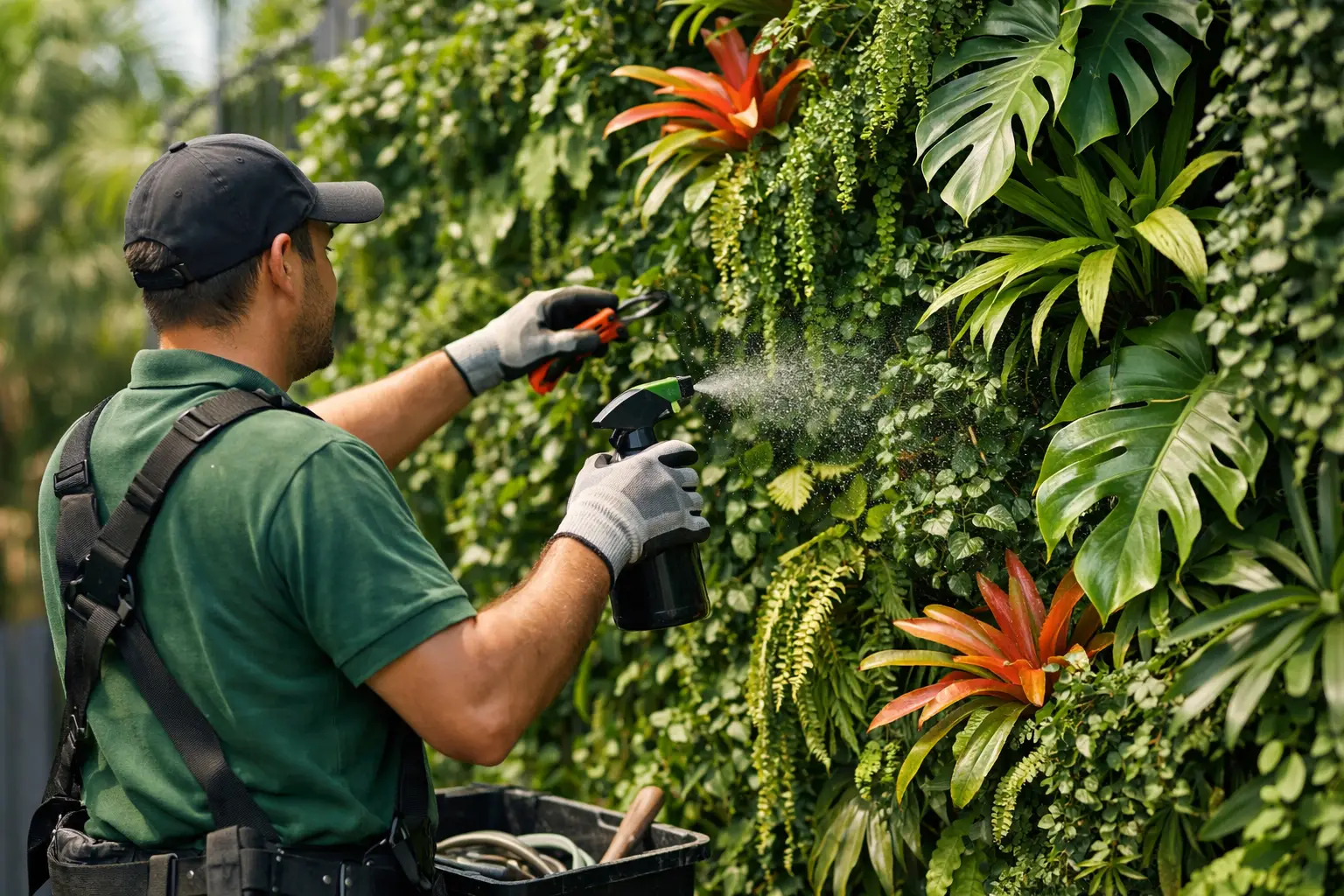 Mantenimiento de muros verdes tropicales eficaz